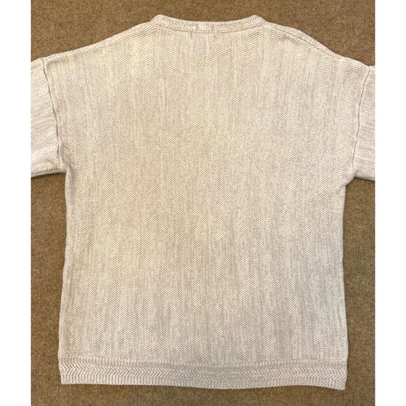 VTG Chaps Ralph Lauren Hand Framed Sweater Mens XL Herringbone Fisherman Knit - Picture 2 of 6